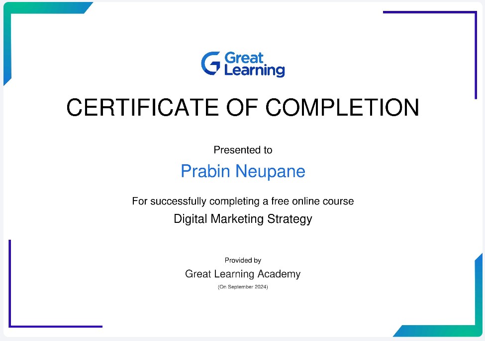 GLA Certificate